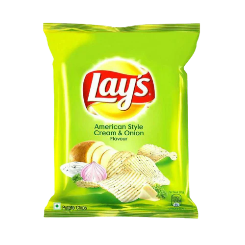 lays american cream & onion chips 50gm lays american cream & onion chips 50gm