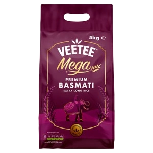 veetee premium basmati extra long rice 20kg