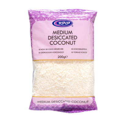 topop desiccated coconut medium 200gm