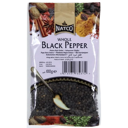 natco black pepper whole 100gm natco black pepper whole 100gm