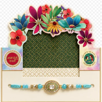 aqua royal kundan rakhi