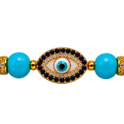 blue kundan rakhi