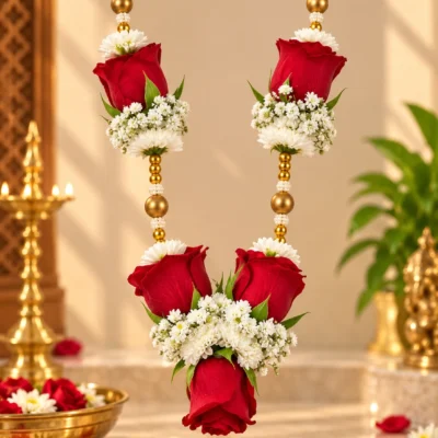 red rose chrysanthemum mala