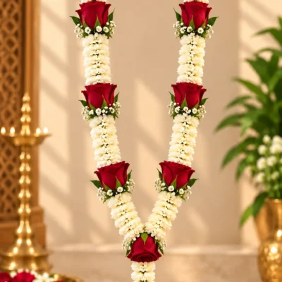 red rose jasmine mala