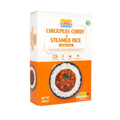 ashoka chickpeas curry with steamed rice 250gm converted